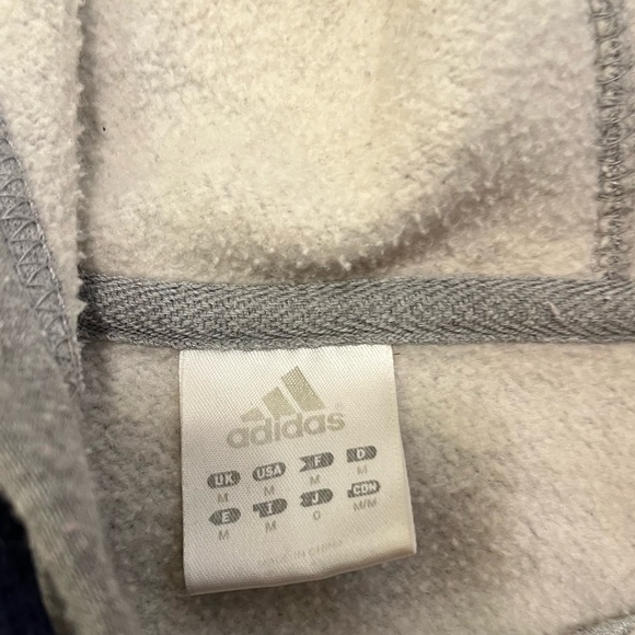 Adidas UCLA full zip gray sweatshirt jacket w/ blue stripes & hood. Men's Medium - Picture 9 of 11